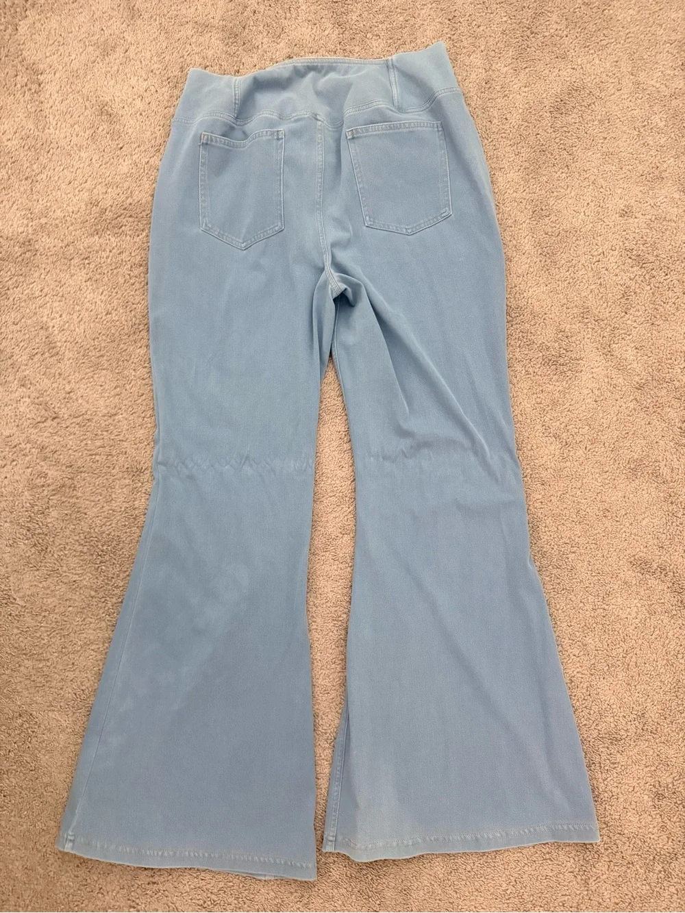 HALARA Pale Blue Pull On Flare Pants -Light Blue XL